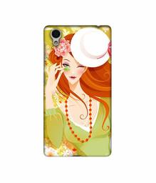 Amazon Brand - Solimo Designer Lady with Hat 3D Printed Hard Back Case Mobile Cover for Vivo Y51L