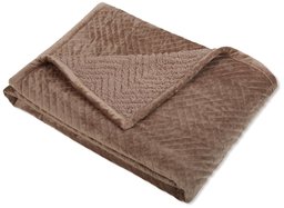 Pinzon Quilted Reversible Micro Mink Sherpa Throw, Taupe