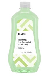 Amazon Brand - Solimo Foaming Antibacterial Soap Refill, Pear Scent, Triclosan Free, 32 Fluid Ounces (ONLY Fits Foaming Dispensers)