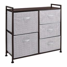 AmazonBasics Fabric 5-Drawer Storage Organiser Unit for Closets