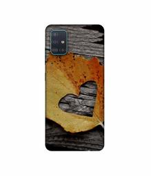 Amazon Brand - Solimo Designer Leaf with Heart Cut 3D Printed Hard Back Case Mobile Cover for Samsung Galaxy A51