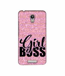 Amazon Brand - Solimo Designer Girl Boss On Pink Sparkle 3D Printed Hard Back Case Mobile Cover for Micromax Canvas Spark Q380