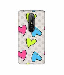 Amazon Brand - Solimo Designer Multicolor Heart 3D Printed Hard Back Case Mobile Cover for Nokia 6.1 Plus