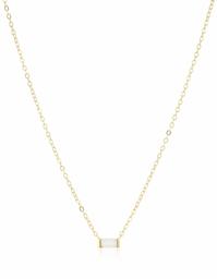 18K Yellow Gold Plated Sterling Silver Baguette Cut Created Opal Pendant Necklace, 18