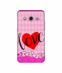 Amazon Brand - Solimo Designer Love Print On Cloth Pattern 3D Printed Hard Back Case Mobile Cover for Samsung Galaxy Core 2 G355H