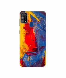 Amazon Brand - Solimo Designer Yellow and Dark Blue Canvas 3D Printed Hard Back Case Mobile Cover for Samsung Galaxy M31