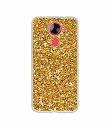 Amazon Brand - Solimo Designer Golden Sparkle UV Printed Soft Back Case Mobile Cover for Comio X1