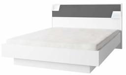 Marca Amazon - Movian Lagan - Cama de matrimonio con base abatible para almacenamiento, 160-200 cm (blanco alpino)