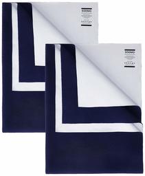 Amazon Brand - Solimo Baby Water Resistant Dry Sheet, Medium, 100cm x 70cm, Navy Blue, Set of 2