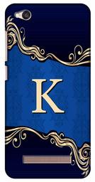 Amazon Brand - Solimo Designer Blue Pattern Alphabet-K 3D Printed Hard Back Case Mobile Cover for Xiaomi Redmi 4A