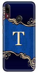 Amazon Brand - Solimo Designer Blue Pattern Alphabet-T 3D Printed Hard Back Case Mobile Cover for Motorola Moto E6s / Motorola Moto E6 Plus