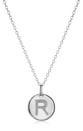 Sterling Silver Round Disc Initial 