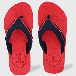 Bourge Men's Canton-3 Red Flip Flops-8 UK (42 EU) (9 US) (Canton-3-08)