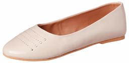 Amazon Brand - Symbol Women's Cream Ballet Flats-5 UK (38 EU) (8 US) (SYM-WS-007)