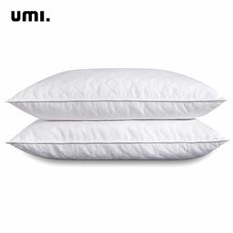 UMI. by Amazon 2er Natürliche Federnkissen, Kopfkissen zum Schlafen, 46x66x2.5cm waschbar