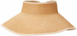 28 Palms Wide Brim Straw Sun Visor Headwrap, Tan, One Size