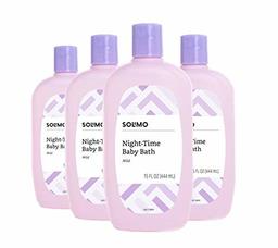 Solimo Hypoallergenic Tear-Free Night-Time Baby Calming Bath, 15 Fluid Ounce (Pack of 4)