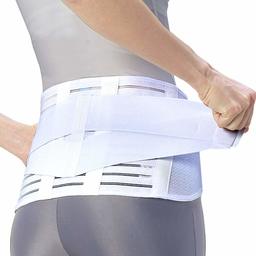 (Amazon Brand) SOLIMO Lumbar Medicine Corset, White, L Size