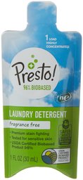 Amazon Brand - Presto! 96% Biobased Concentrated Liquid Laundry Detergent, Fragrance Free, 1 Load