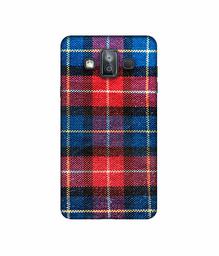 Amazon Brand - Solimo Designer Check Cloth 3D Printed Hard Back Case Mobile Cover for Samsung Galaxy J7 Duo