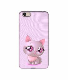 Amazon Brand - Solimo Designer Cute Pink Cat 3D Printed Hard Back Case Mobile Cover for Vivo Y53