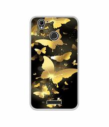 Amazon Brand - Solimo Designer Golden Butterfly Pattern UV Printed Soft Back Case Mobile Cover for Lyf Water 7S