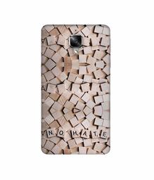 Amazon Brand - Solimo Designer No Hate On Wooden Block 3D Printed Hard Back Case Mobile Cover for OnePlus 3 / OnePlus 3T