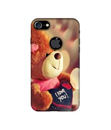 Amazon Brand - Solimo Designer Teddy Bear UV Printed Soft Back Case Mobile Cover for Apple iPhone 7 (Logo Cut)