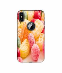 Amazon Brand - Solimo Designer Color Candies 3D Printed Hard Back Case Mobile Cover for Apple iPhone X (Logo Cut)