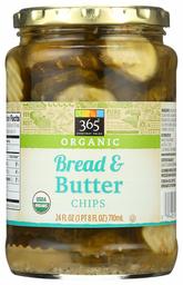 365 Everyday Value, Organic Bread & Butter Chips, 24 fl oz