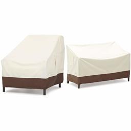 AmazonBasics Lounge Deep-Seat Patio Cover (Set of 2) WITH AmazonBasics 2-Seater Bench Patio Cover