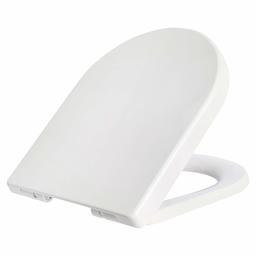 AmazonBasics Soft-Close Toilet Seat, D-Shape, White