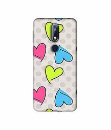 Amazon Brand - Solimo Designer Multicolor Heart 3D Printed Hard Back Case Mobile Cover for Nokia 7.1