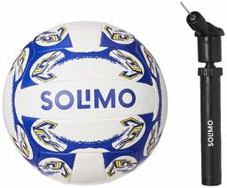 Amazon Brand - Solimo Hand Stitched PU Volleyball, with Hand Pump, Size 4