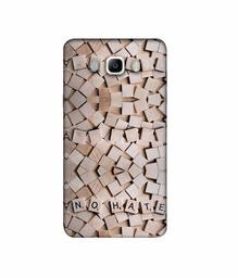 Amazon Brand - Solimo Designer No Hate On Wooden Block 3D Printed Hard Back Case Mobile Cover for Samsung Galaxy J5 (2016)