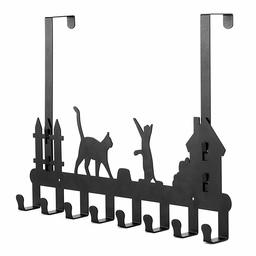 UMI. by Amazon Over Door Hangers, Door Hooks Heavy Duty bedroom Hanging Rack for Clothes, Hats, Coats, Bags with 8 Hooks, Black