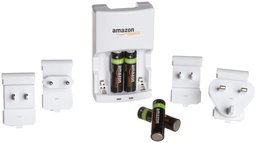 AmazonBasics AA NiMH Precharged Rechargeable Batteries and Charger (Pack of 4)