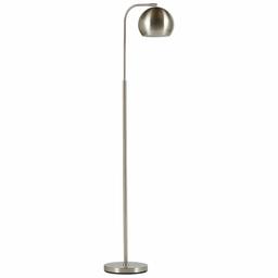 Amazon Brand – Rivet Adjustable Arm Mid-Century Modern Living Room Standing Floor Lamp - 59 Inches, Brushed Nickel