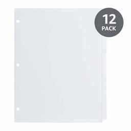 AmazonBasics 5-Tab Paper Binder Dividers, 12 sets