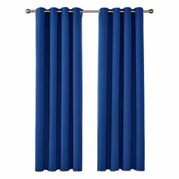 UMI Essentials 2 x Eyelet Curtains, royal, 245x140