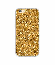 Amazon Brand - Solimo Designer Golden Sparkle UV Printed Soft Back Case Mobile Cover for Oppo A57