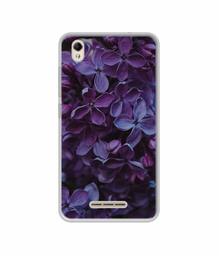 Amazon Brand - Solimo Designer Purple Flowers UV Printed Soft Back Case Mobile Cover for Lava Z60