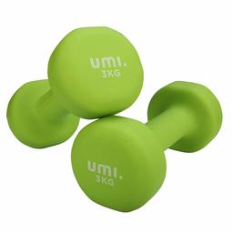 [Amazonブランド] Umi.(ウミ) ダンベル 3kg 2個セット 筋トレ ダンベル 哑铃 ウエイト カラー ダンベル 鉄アレイ dumbbell (グリーン)