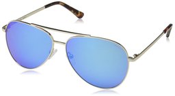 Obsidian Sunglasses for Women or Men Aviator Frame 01, Gold, 58 mm