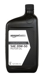 AmazonBasics Conventional Motor Oil - 20W-50-1 Quart - 6 Pack