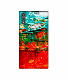 Amazon Brand - Solimo Designer Green and Orange Glass Color 3D Printed Hard Back Case Mobile Cover for Sony Xperia XZ Dual