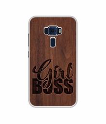 Amazon Brand - Solimo Designer Girl Boss On Wood UV Printed Soft Back Case Mobile Cover for Asus Zenfone 3 ZE520KL