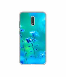 Amazon Brand - Solimo Designer Blue Flower UV Printed Soft Back Case Mobile Cover for Nokia 2.3