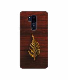 Amazon Brand - Solimo Designer Leaf on Wood 3D Printed Hard Back Case Mobile Cover for LG G7 ThinQ