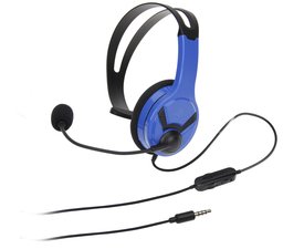 AmazonBasics Gaming-Chat-Headset für PlayStation 4 mit Mikrofon, 1,21 m langes Kabel, Blau